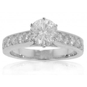 2.26 CT Women's Round Cut Diamond Engagement Ring 14 K
